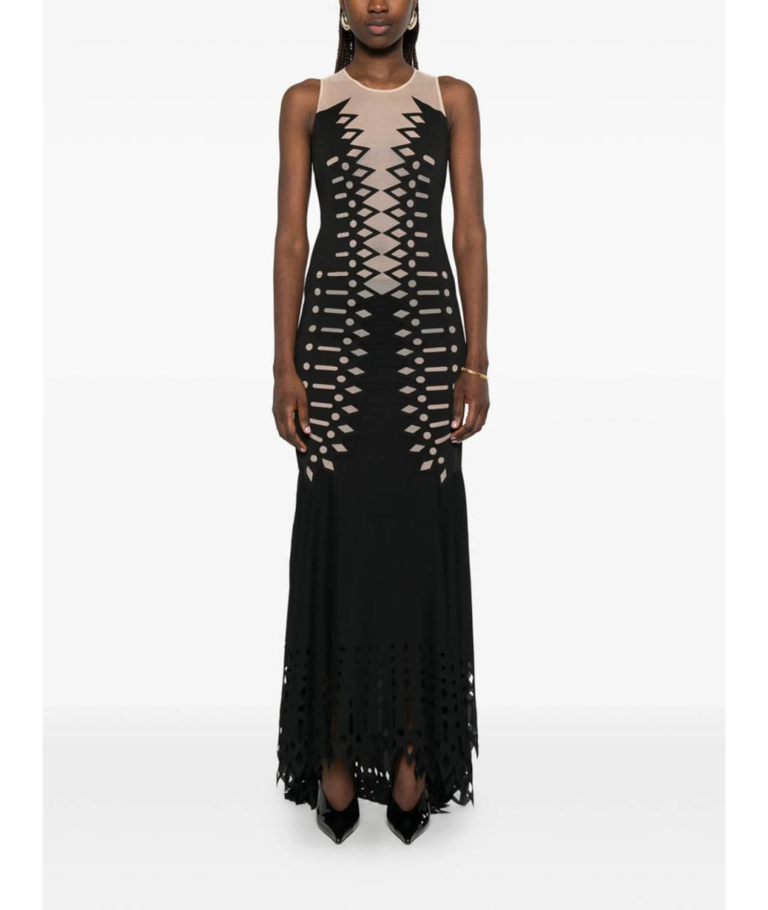 BLUMARINE Черное полиэстеровое вечернее платье, фото 3