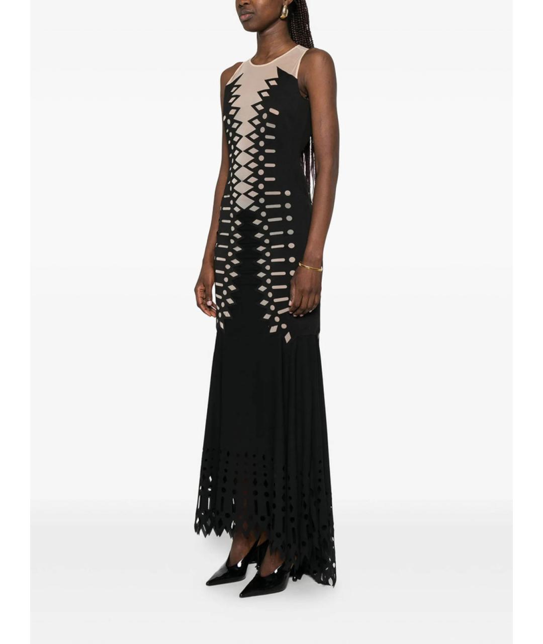 BLUMARINE Черное полиэстеровое вечернее платье, фото 5