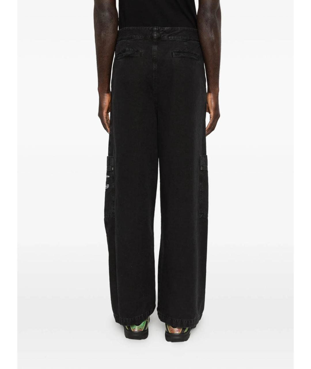 OFF-WHITE Черные хлопковые повседневные брюки, фото 3