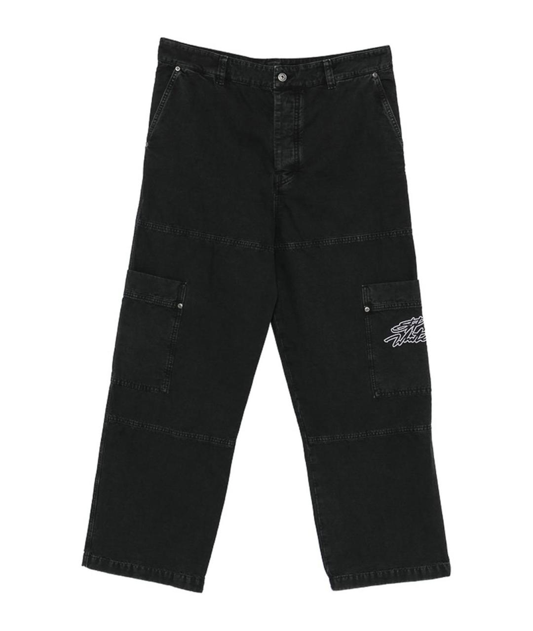 OFF-WHITE Черные хлопковые повседневные брюки, фото 1