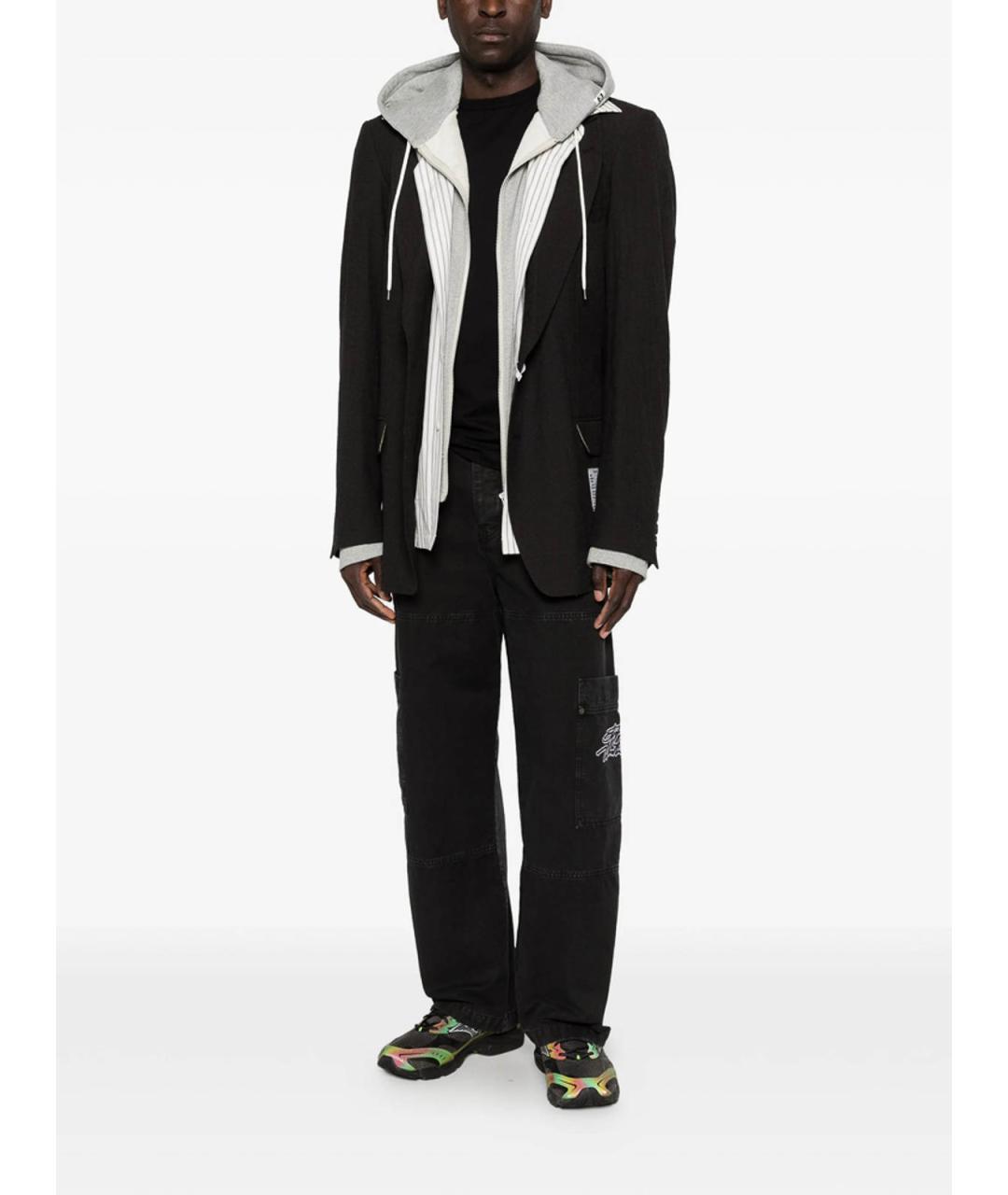 OFF-WHITE Черные хлопковые повседневные брюки, фото 5