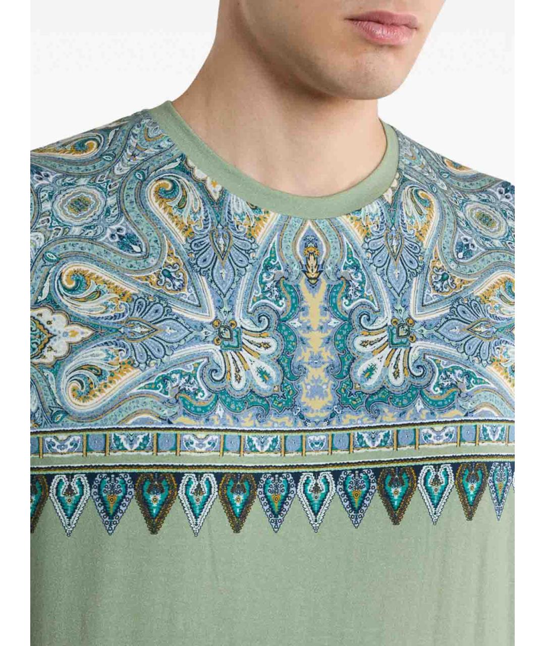 ETRO Зеленая хлопковая футболка, фото 4