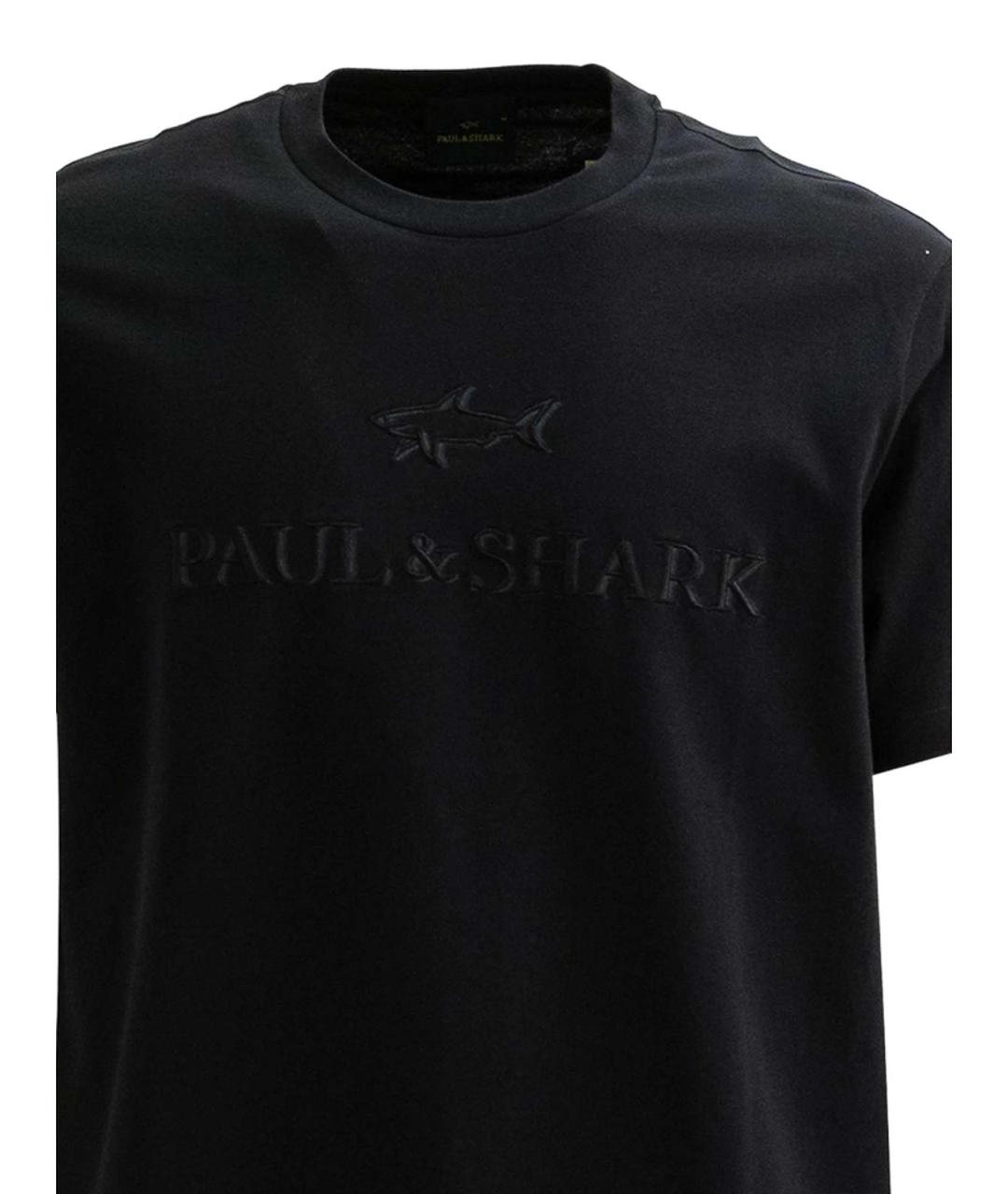 PAUL & SHARK Черная хлопковая футболка, фото 2