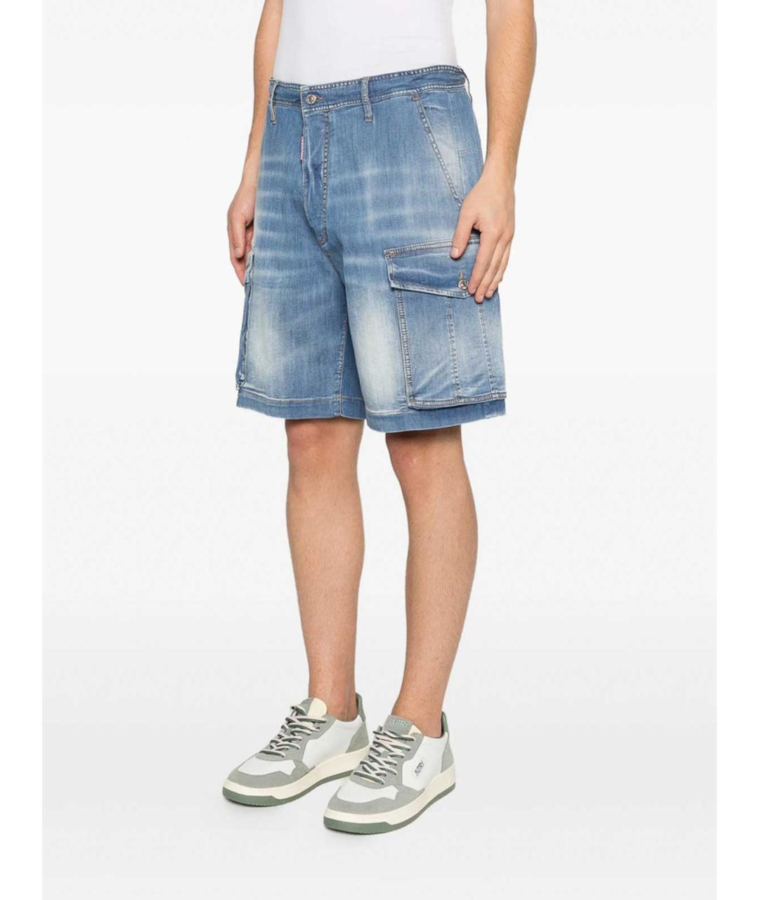 DSQUARED2 Синие хлопковые шорты, фото 3