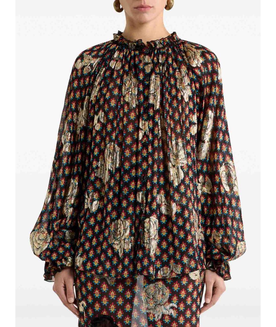 ETRO Черная шелковая рубашка, фото 3