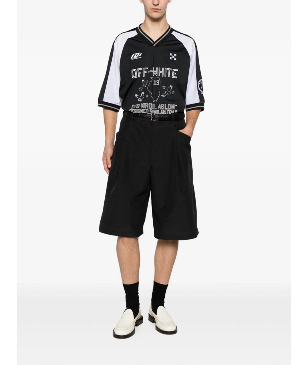 OFF-WHITE Черная синтетическая футболка, фото 3