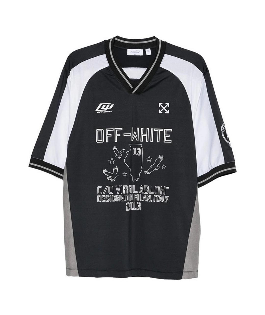 OFF-WHITE Черная синтетическая футболка, фото 1
