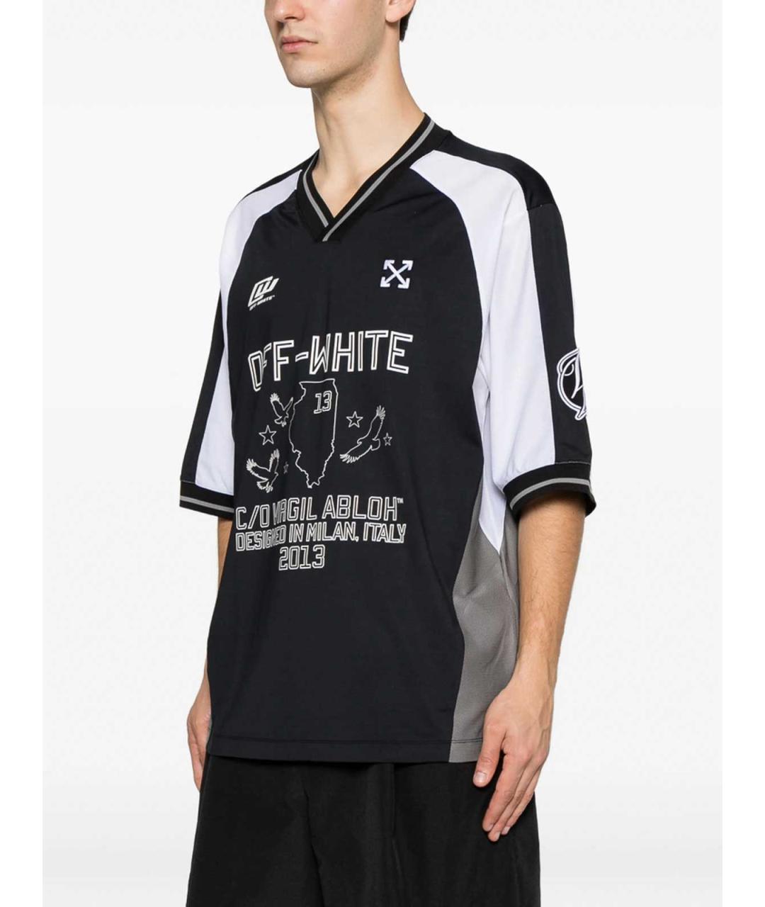 OFF-WHITE Черная синтетическая футболка, фото 4