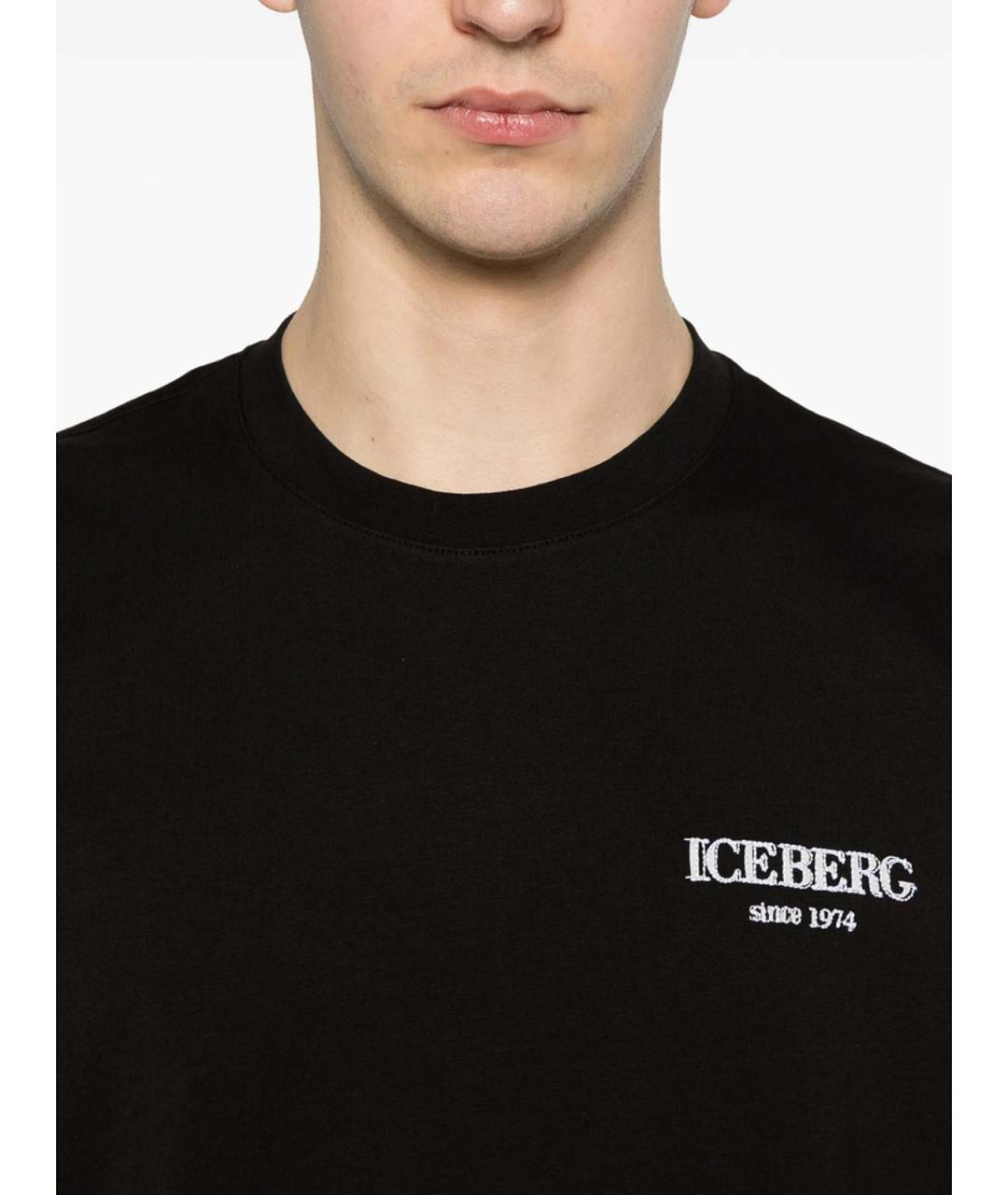 ICEBERG Черная хлопковая футболка, фото 2