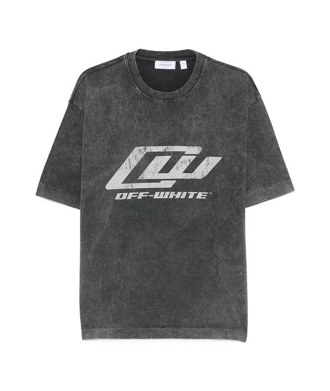 OFF-WHITE Черная хлопковая футболка, фото 1