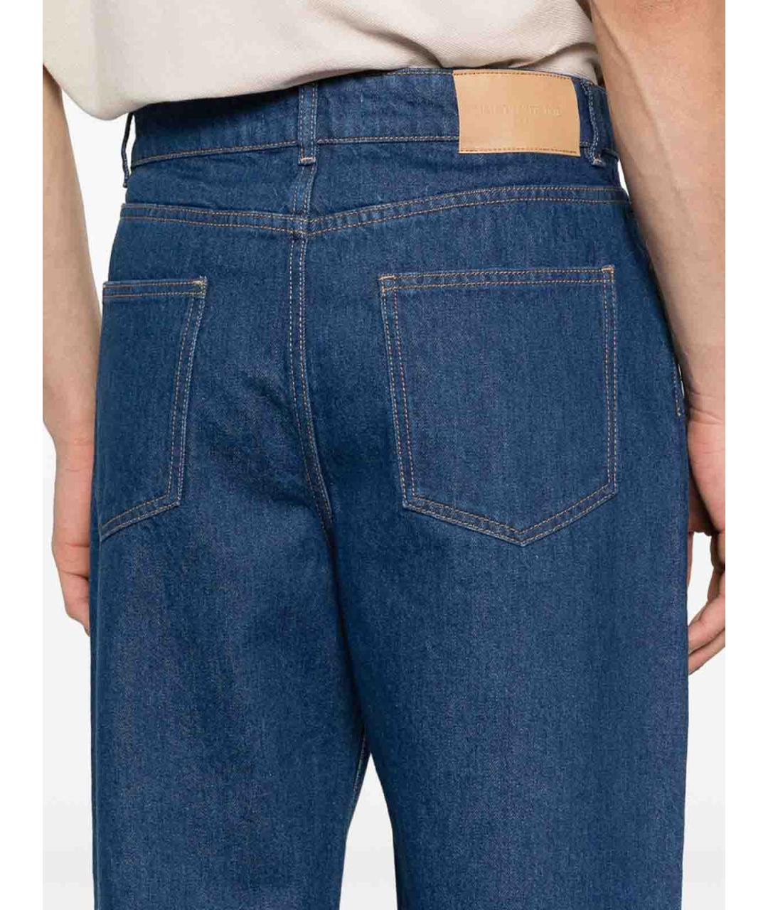 MAISON KITSUNE Синие хлопковые прямые джинсы, фото 4