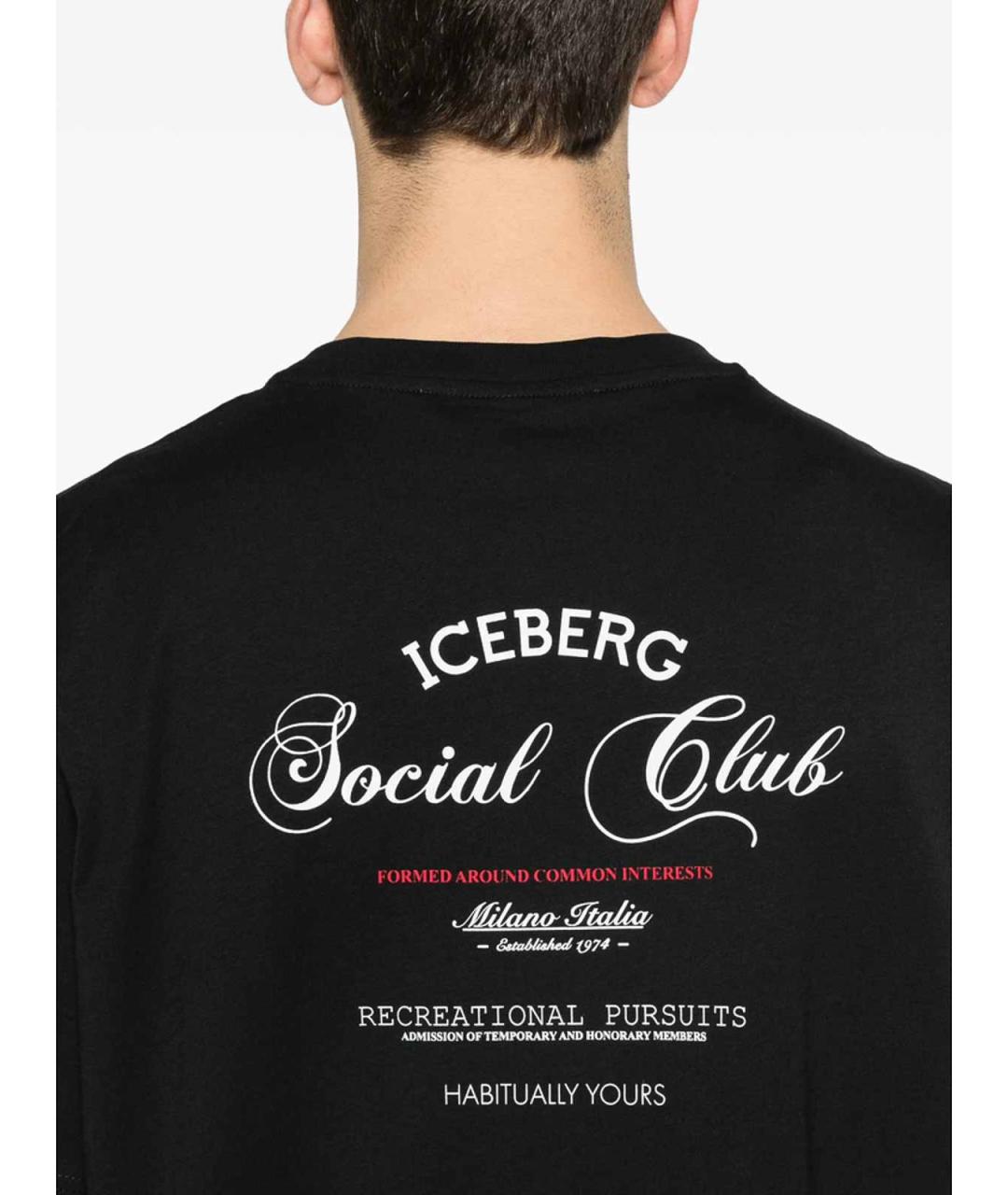 ICEBERG Черная хлопковая футболка, фото 4