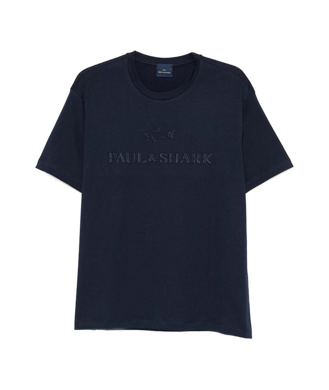 PAUL & SHARK Синяя хлопковая футболка, фото 1
