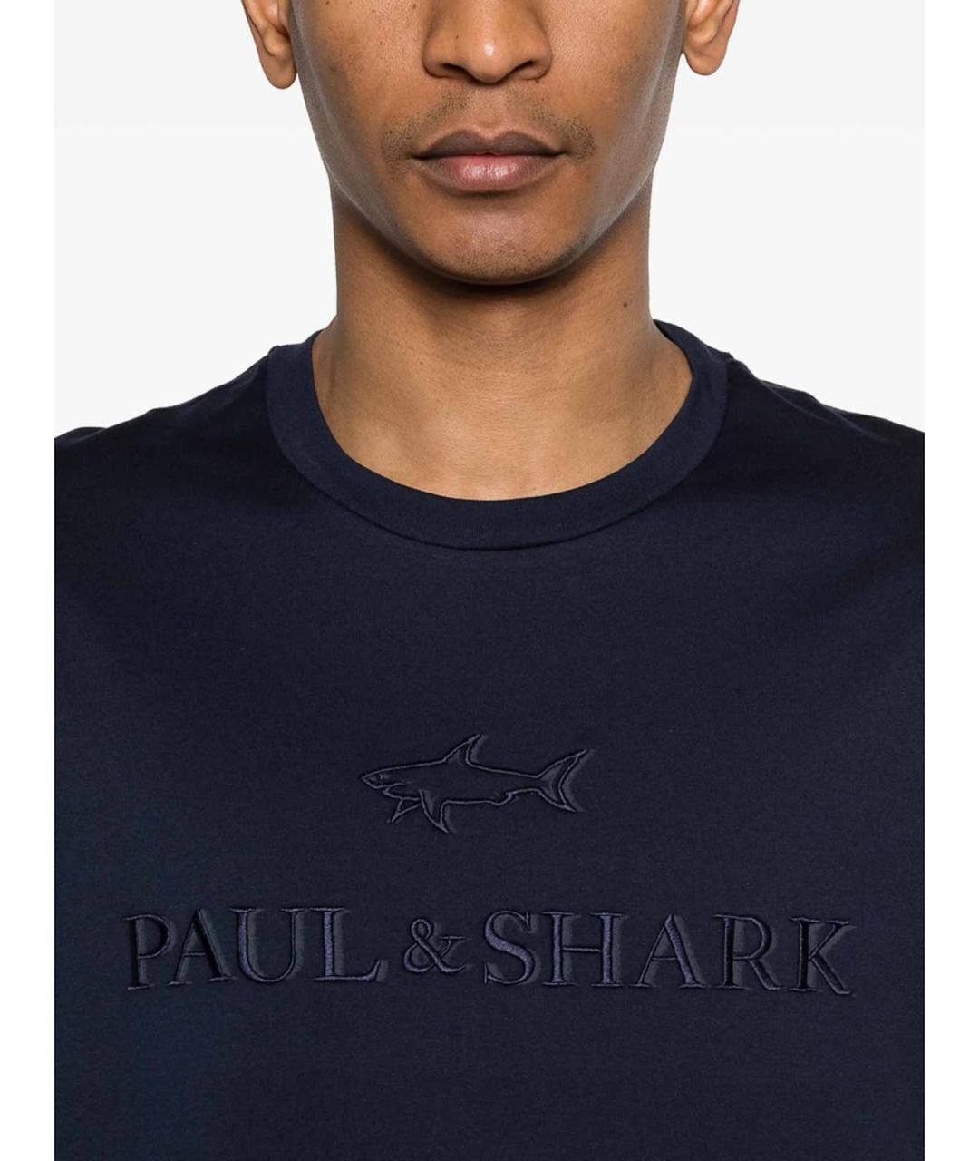 PAUL & SHARK Синяя хлопковая футболка, фото 4
