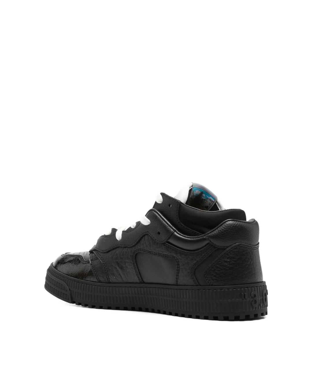 OFF-WHITE Черные кожаные низкие кроссовки / кеды, фото 2