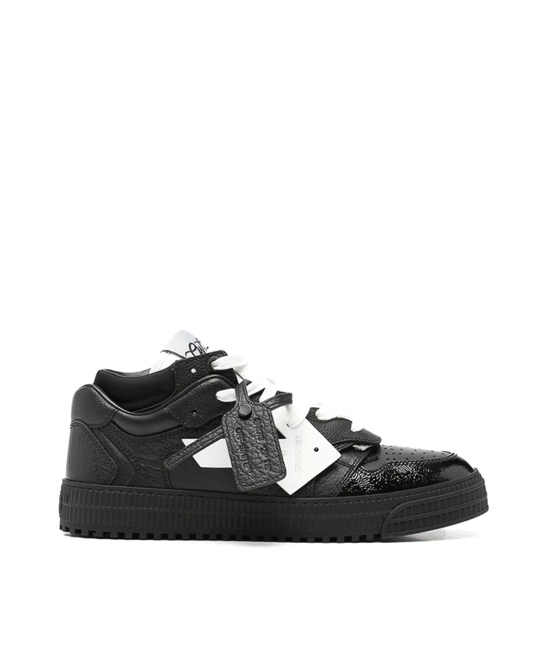 OFF-WHITE Черные кожаные низкие кроссовки / кеды, фото 1