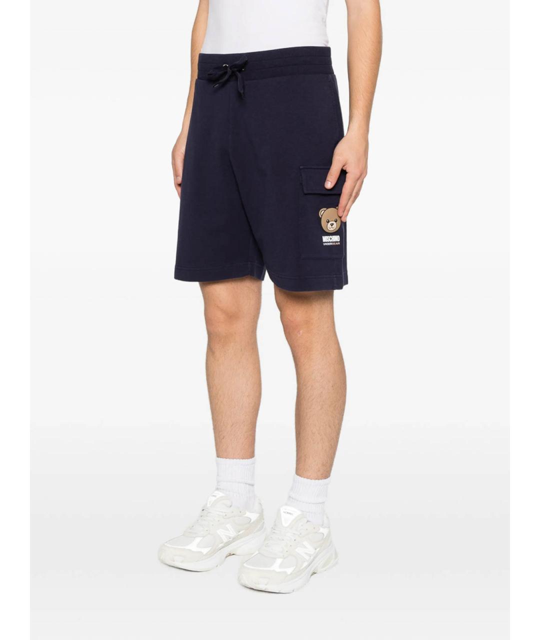 MOSCHINO Синие хлопковые шорты, фото 4