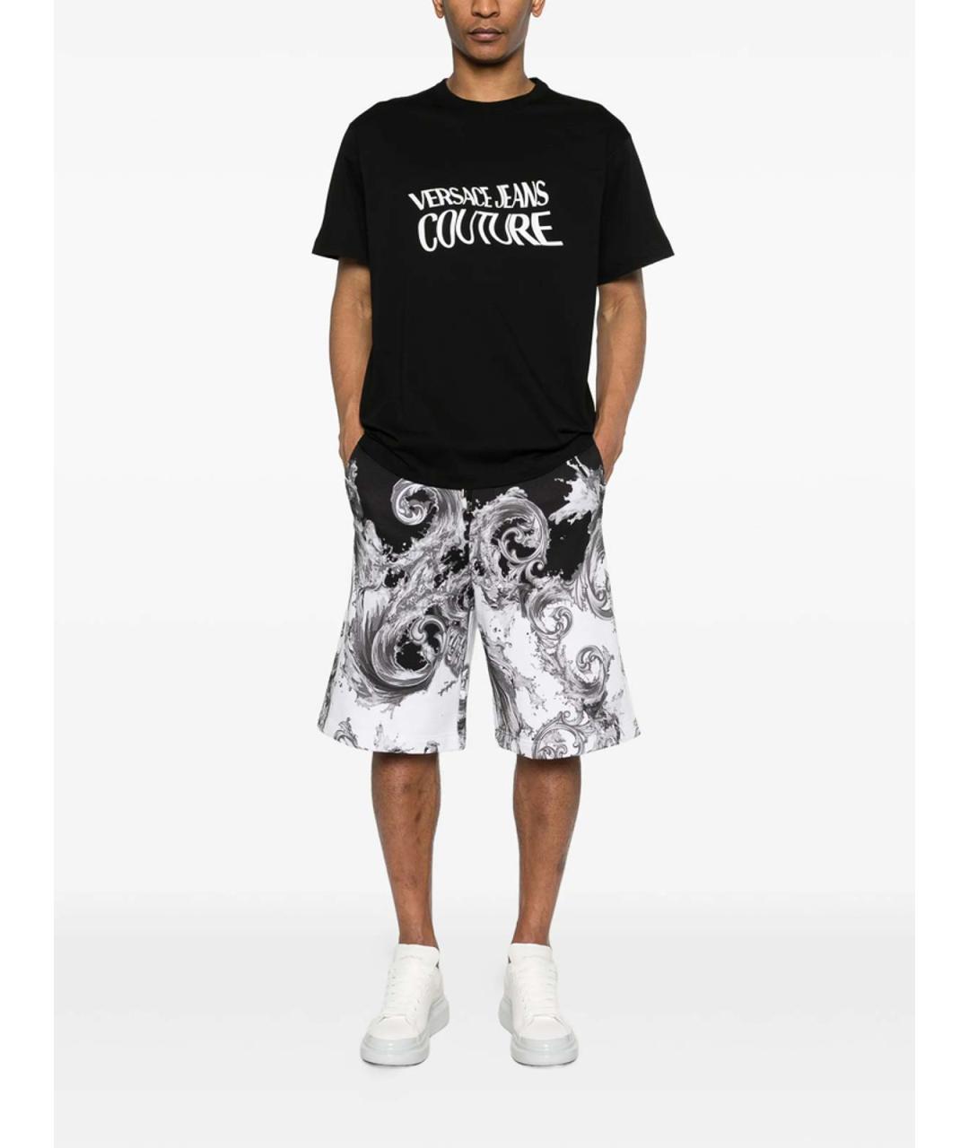 VERSACE JEANS COUTURE Черная хлопковая футболка, фото 5