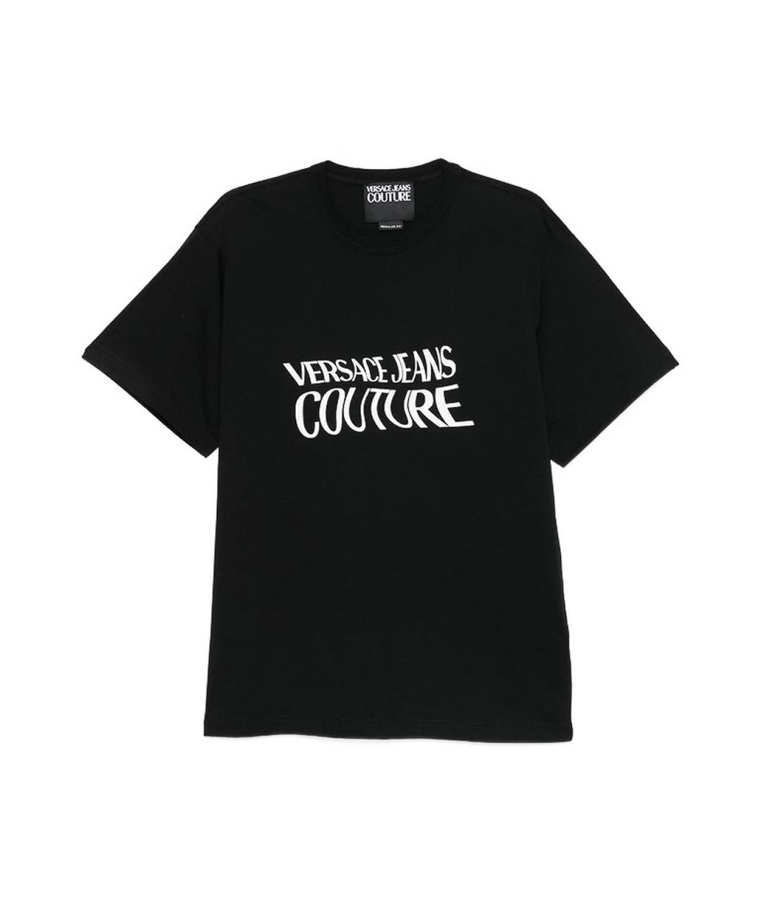 VERSACE JEANS COUTURE Черная хлопковая футболка, фото 1