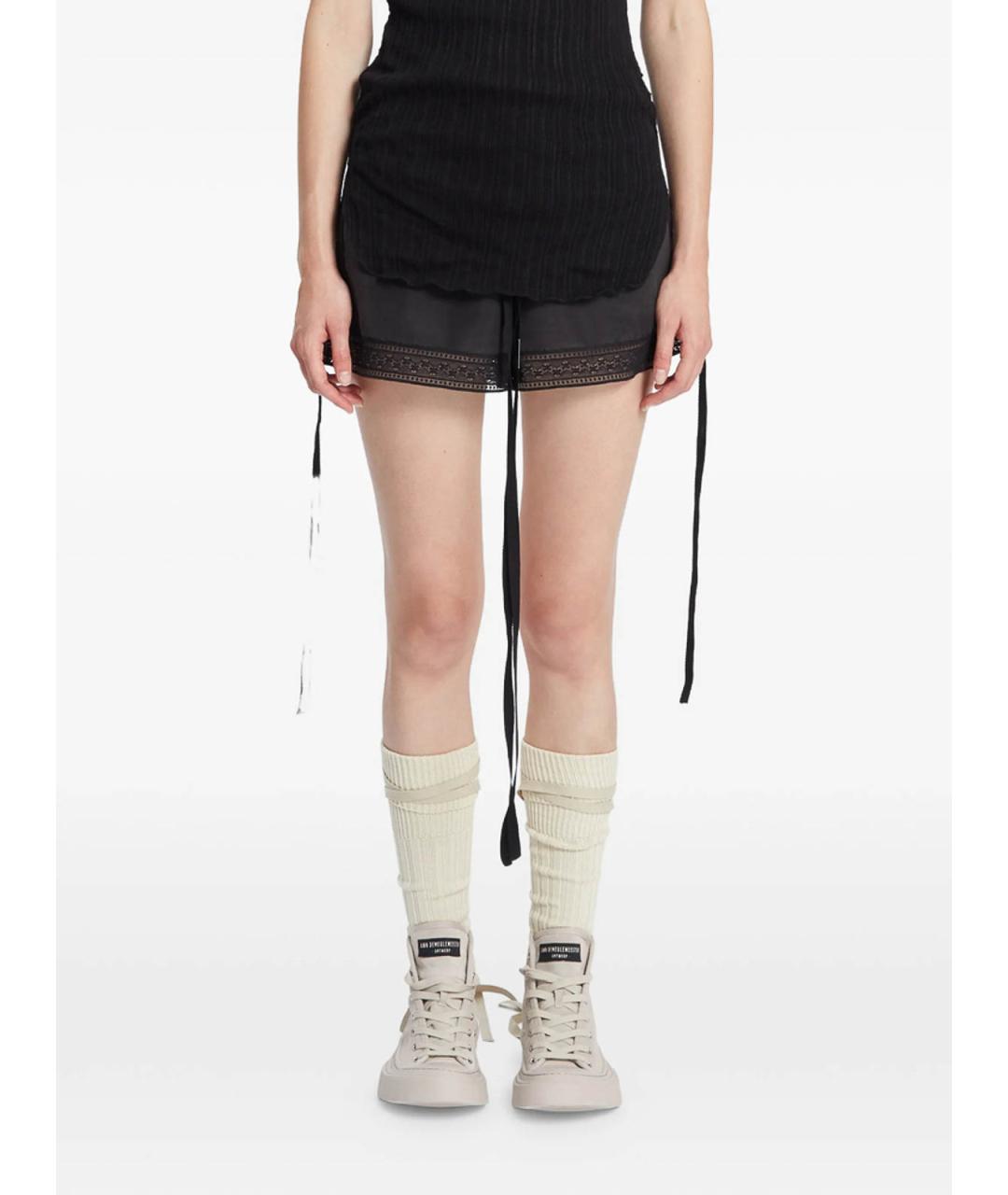 ANN DEMEULEMEESTER Черные замшевые кеды, фото 2