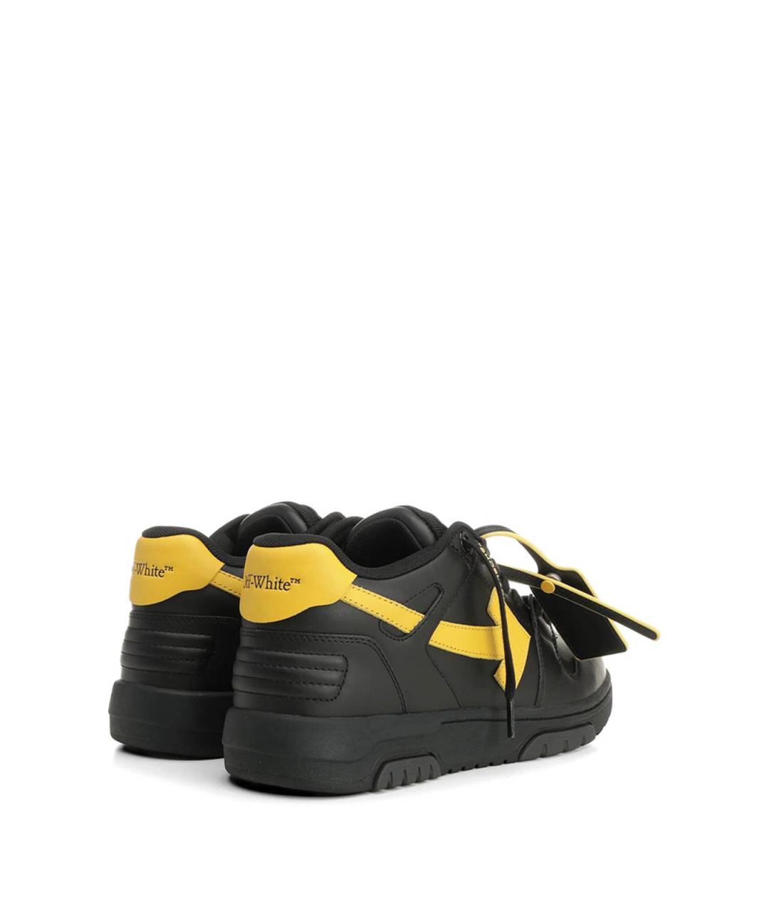 OFF-WHITE Черные кожаные низкие кроссовки / кеды, фото 3