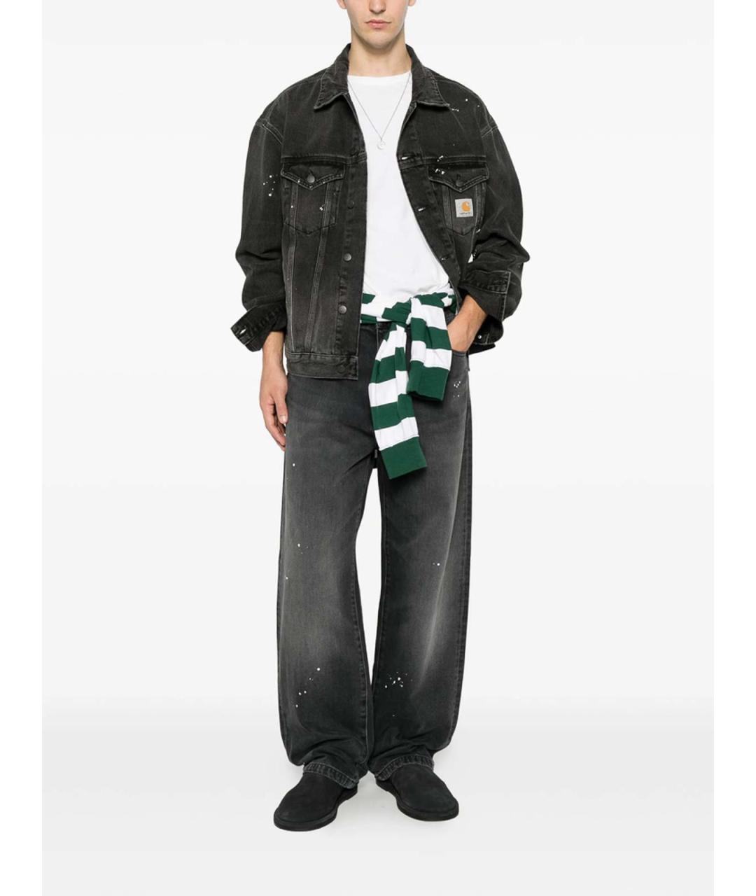 CARHARTT Черные хлопковые прямые джинсы, фото 5