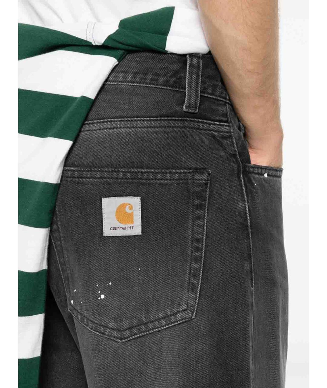 CARHARTT Черные хлопковые прямые джинсы, фото 3