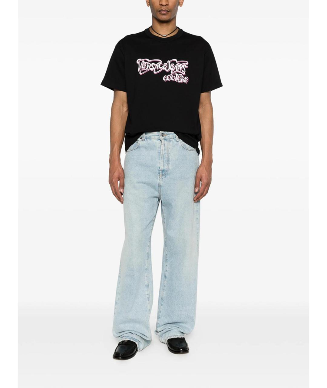 VERSACE JEANS COUTURE Черная хлопковая футболка, фото 5