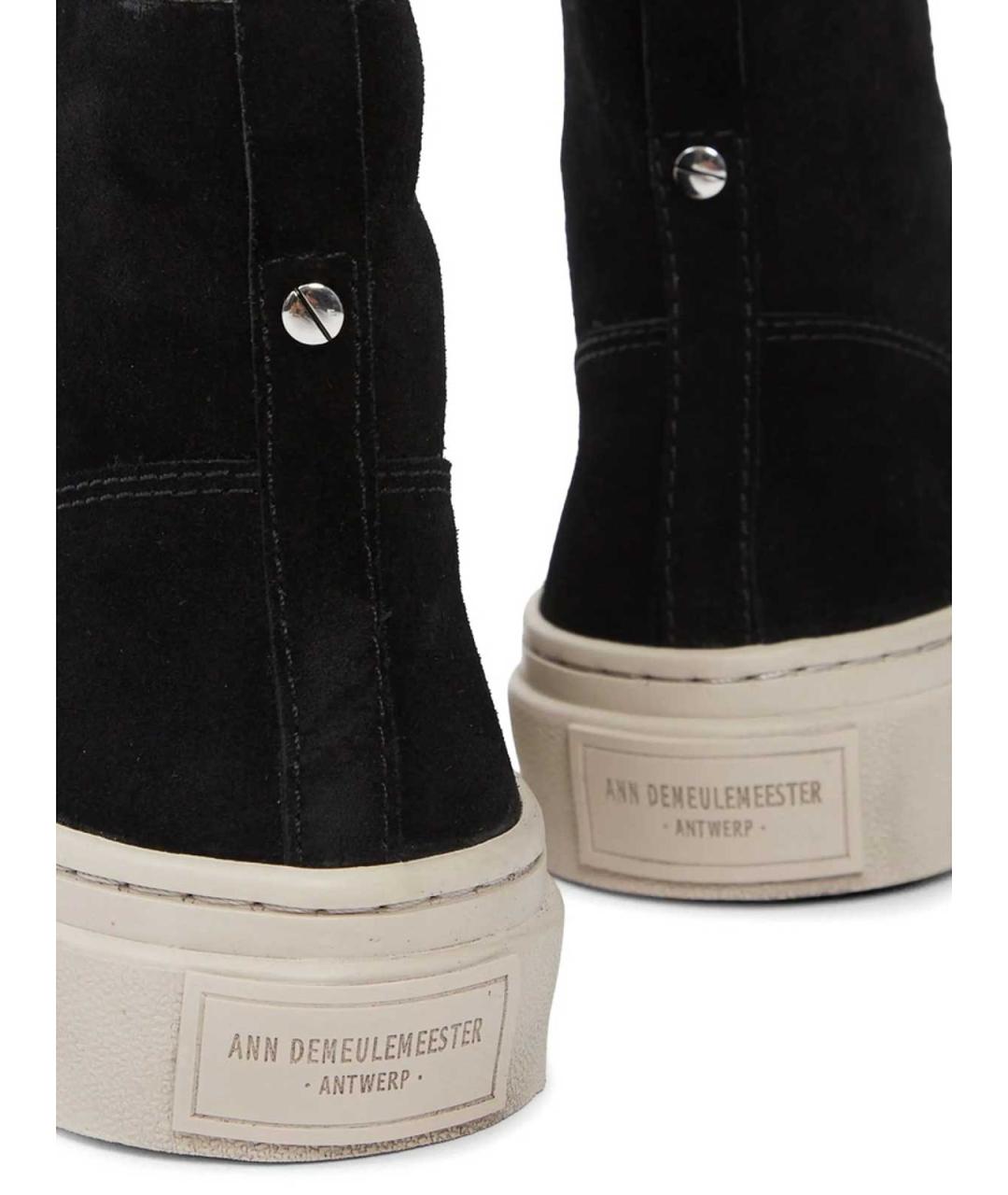 ANN DEMEULEMEESTER Черные замшевые высокие кроссовки / кеды, фото 4