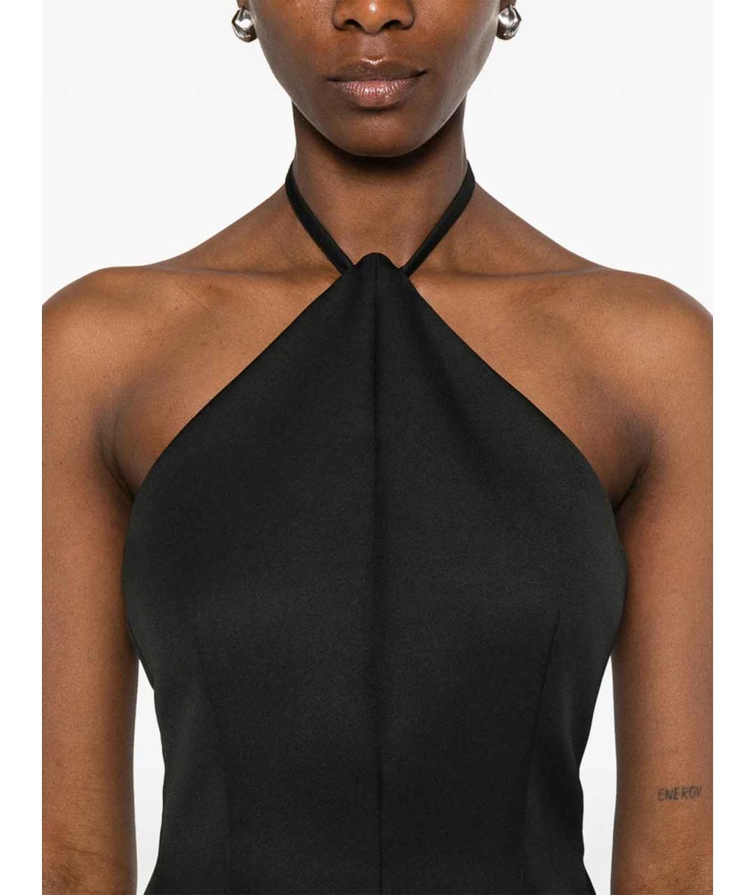 SPORTMAX Черное шелковое вечернее платье, фото 4