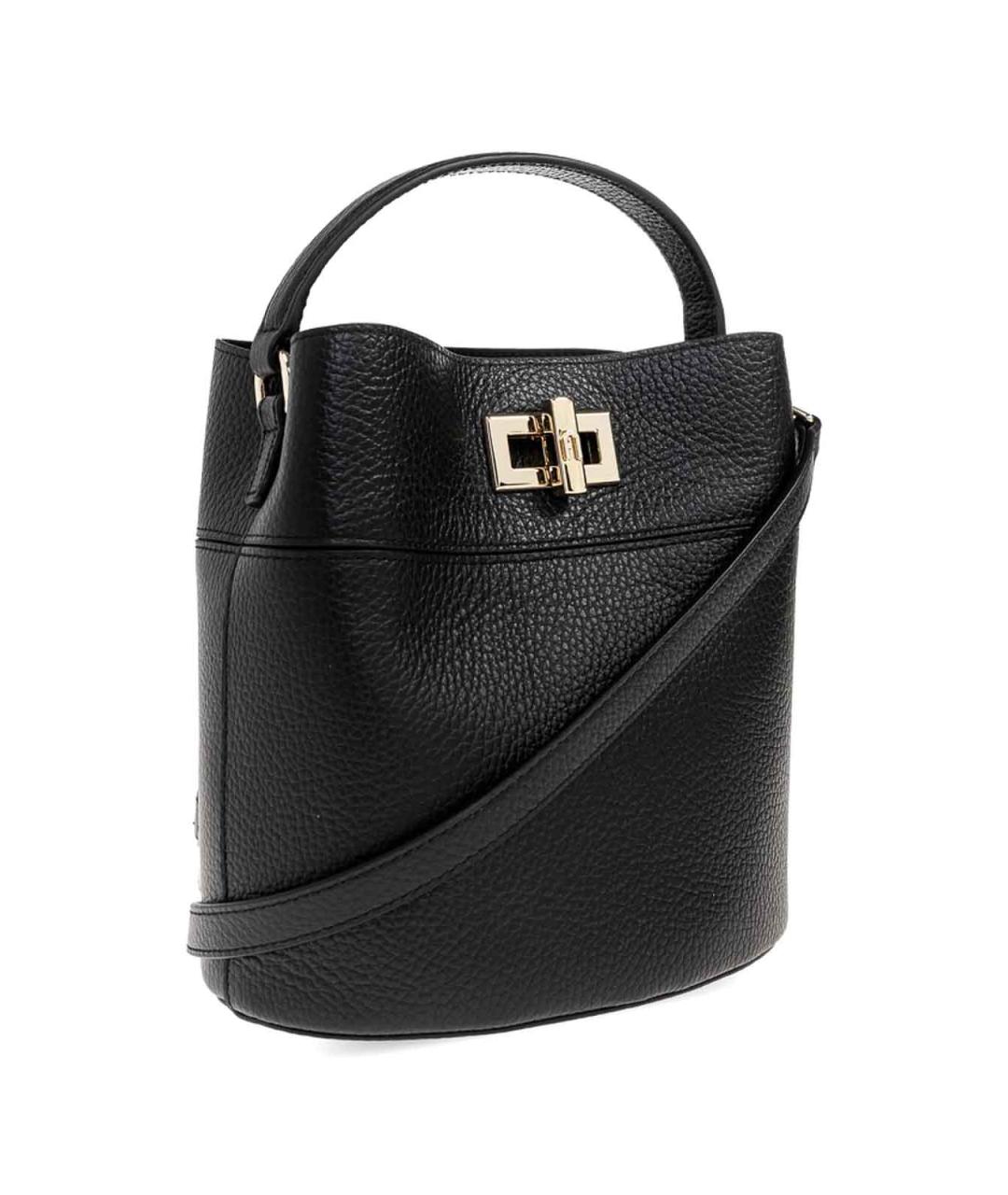 FURLA Черная кожаная сумка с короткими ручками, фото 4