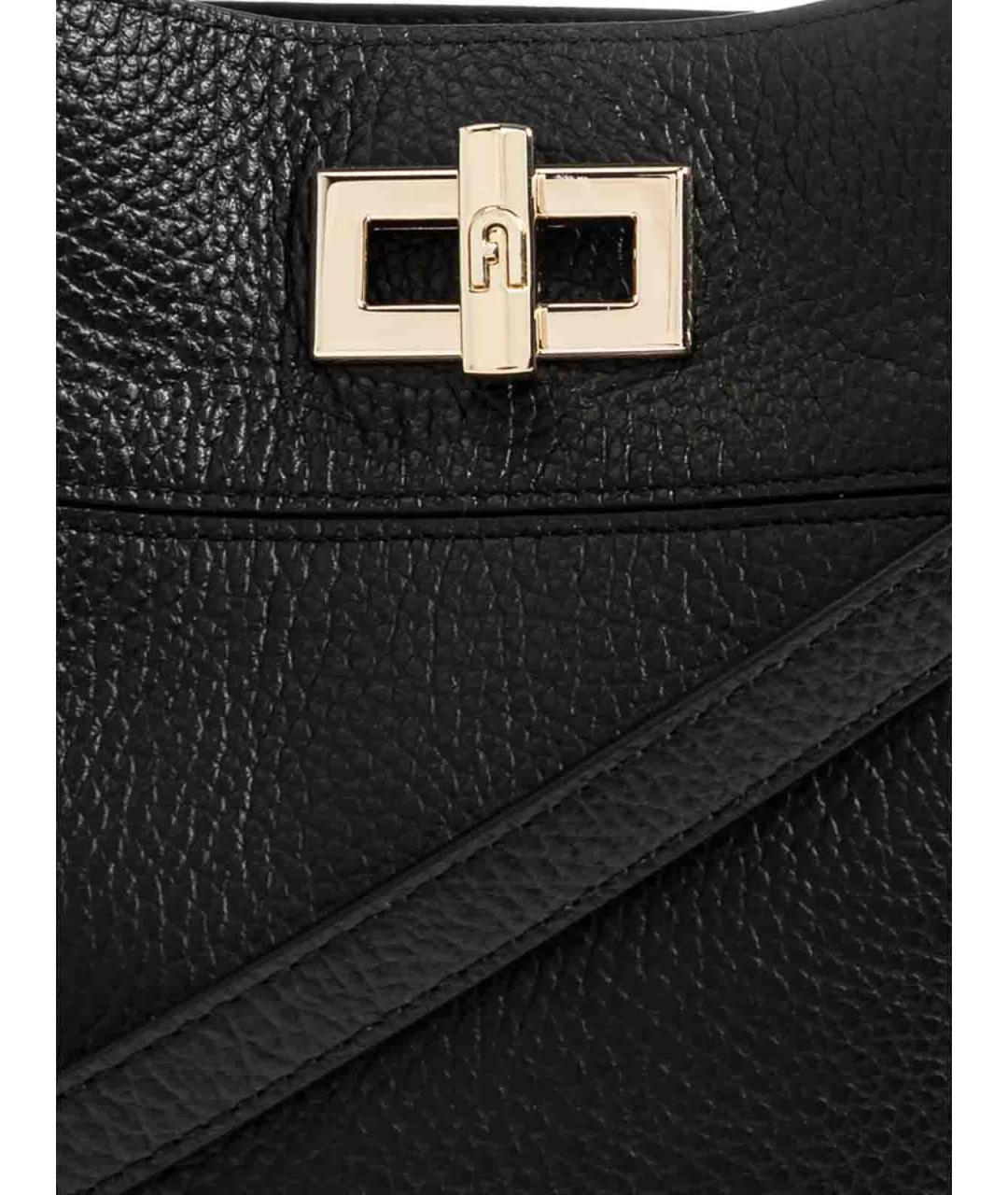 FURLA Черная кожаная сумка с короткими ручками, фото 6