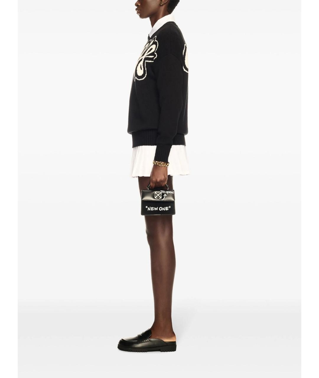 OFF-WHITE Черная кожаная сумка тоут, фото 5