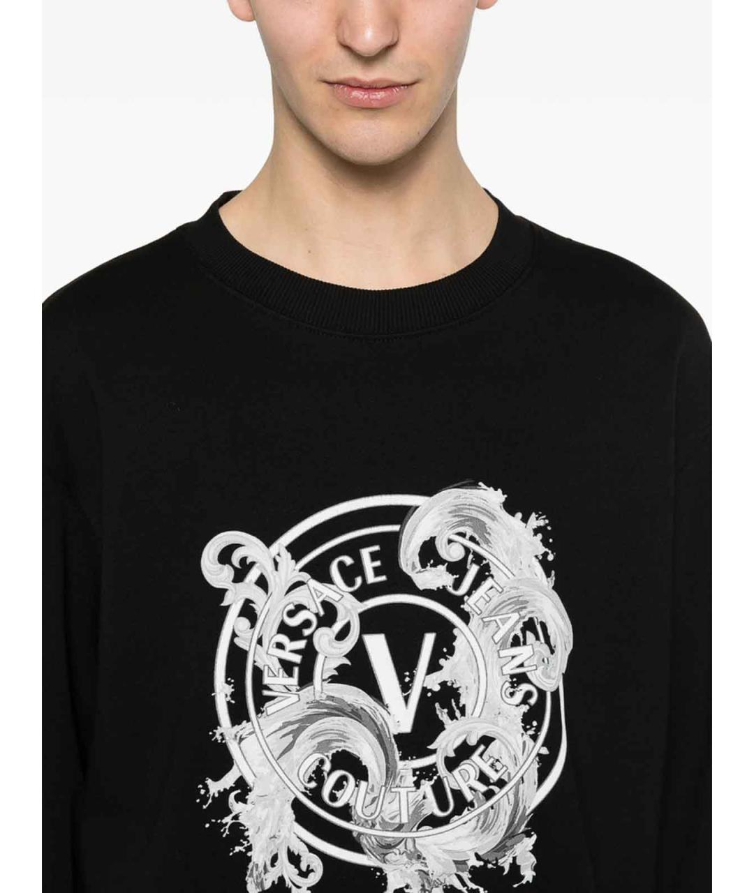 VERSACE JEANS COUTURE Черный хлопковый джемпер / свитер, фото 4
