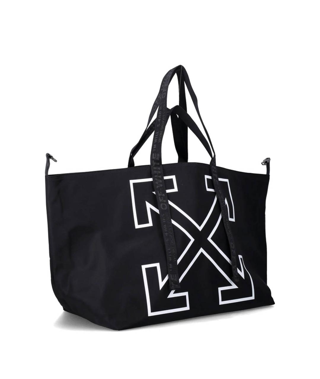 OFF-WHITE Черная тканевая сумка тоут, фото 3