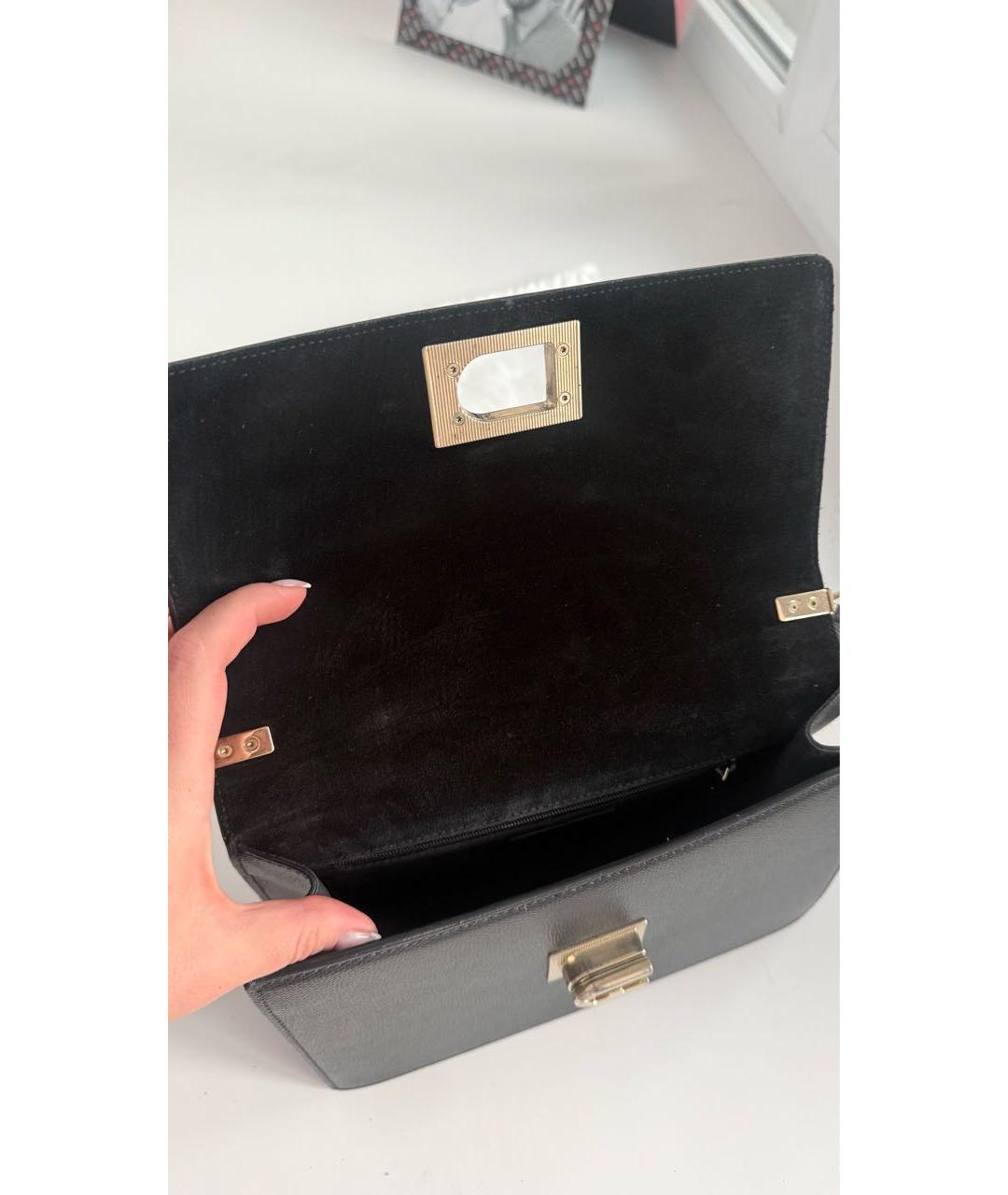 FURLA Черная кожаная сумка через плечо, фото 4
