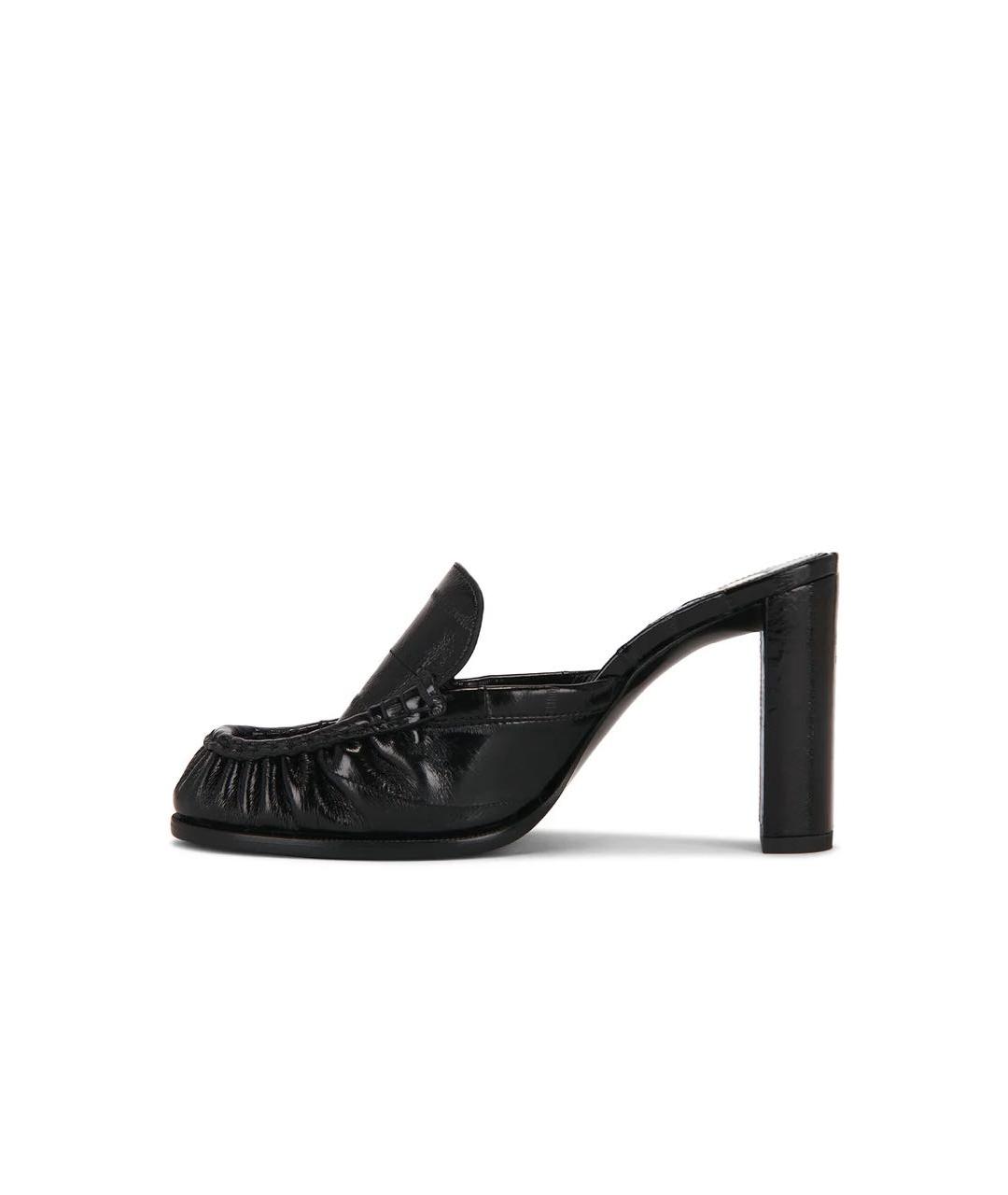 SAINT LAURENT Черные кожаные мюли, фото 6