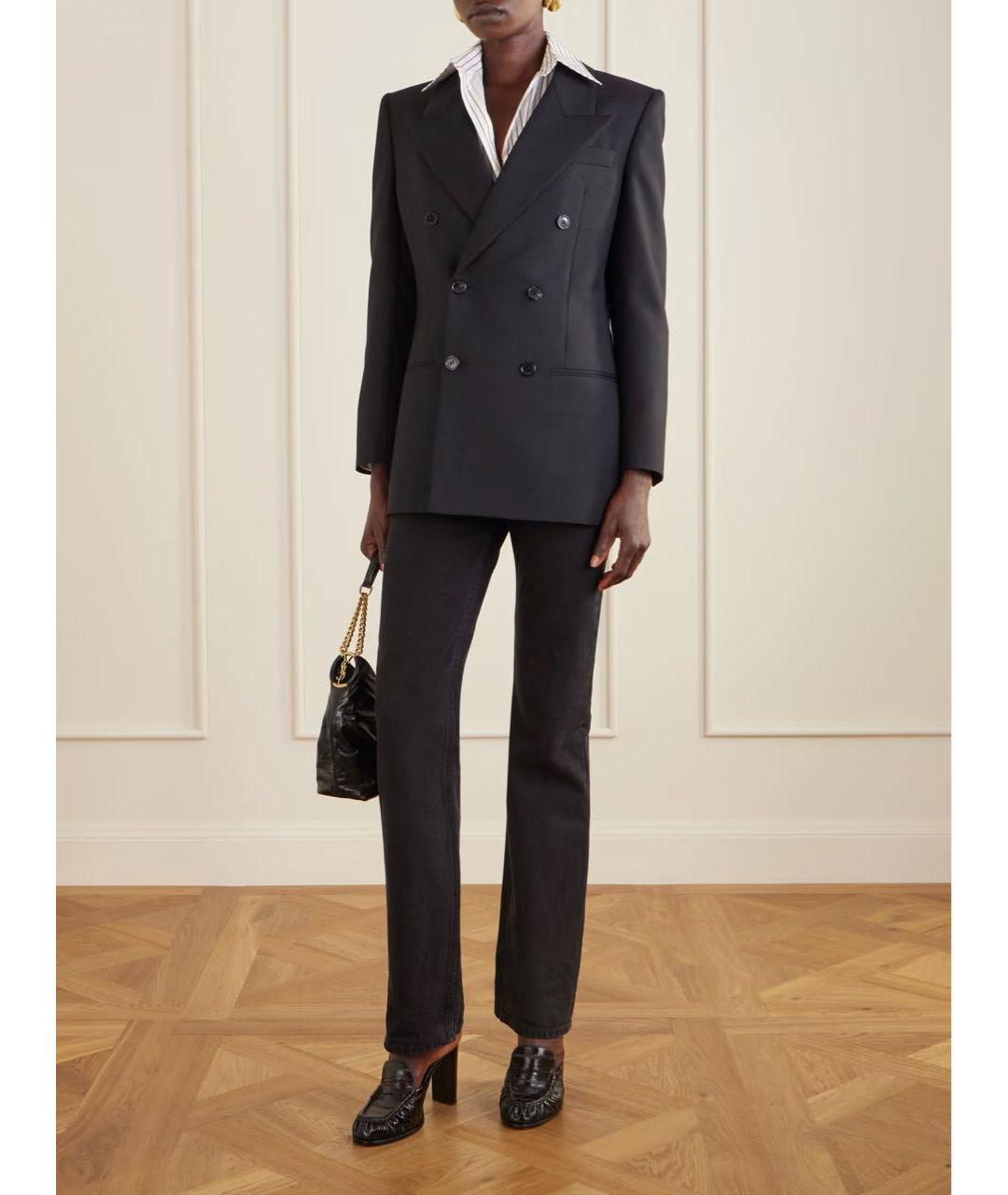 SAINT LAURENT Черные кожаные мюли, фото 7