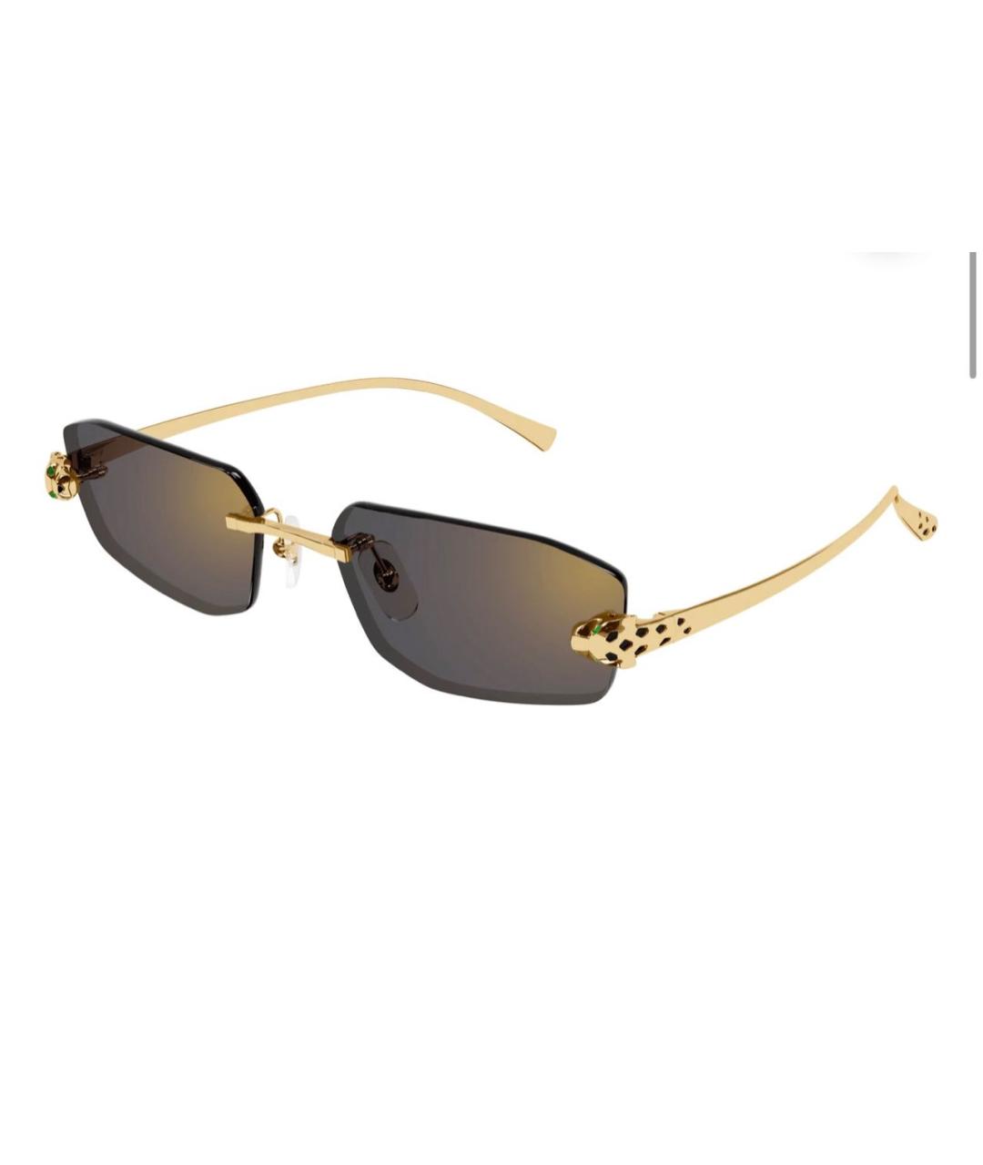 CARTIER Золотые металлические солнцезащитные очки, фото 2