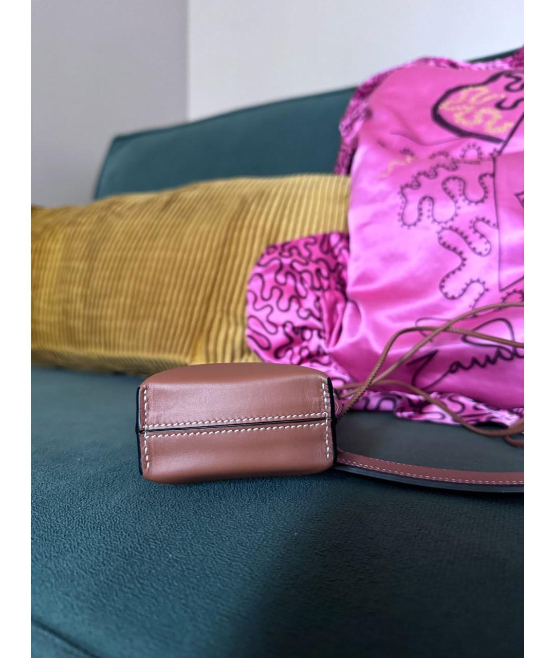LOEWE Коричневая кожаная сумка через плечо, фото 5