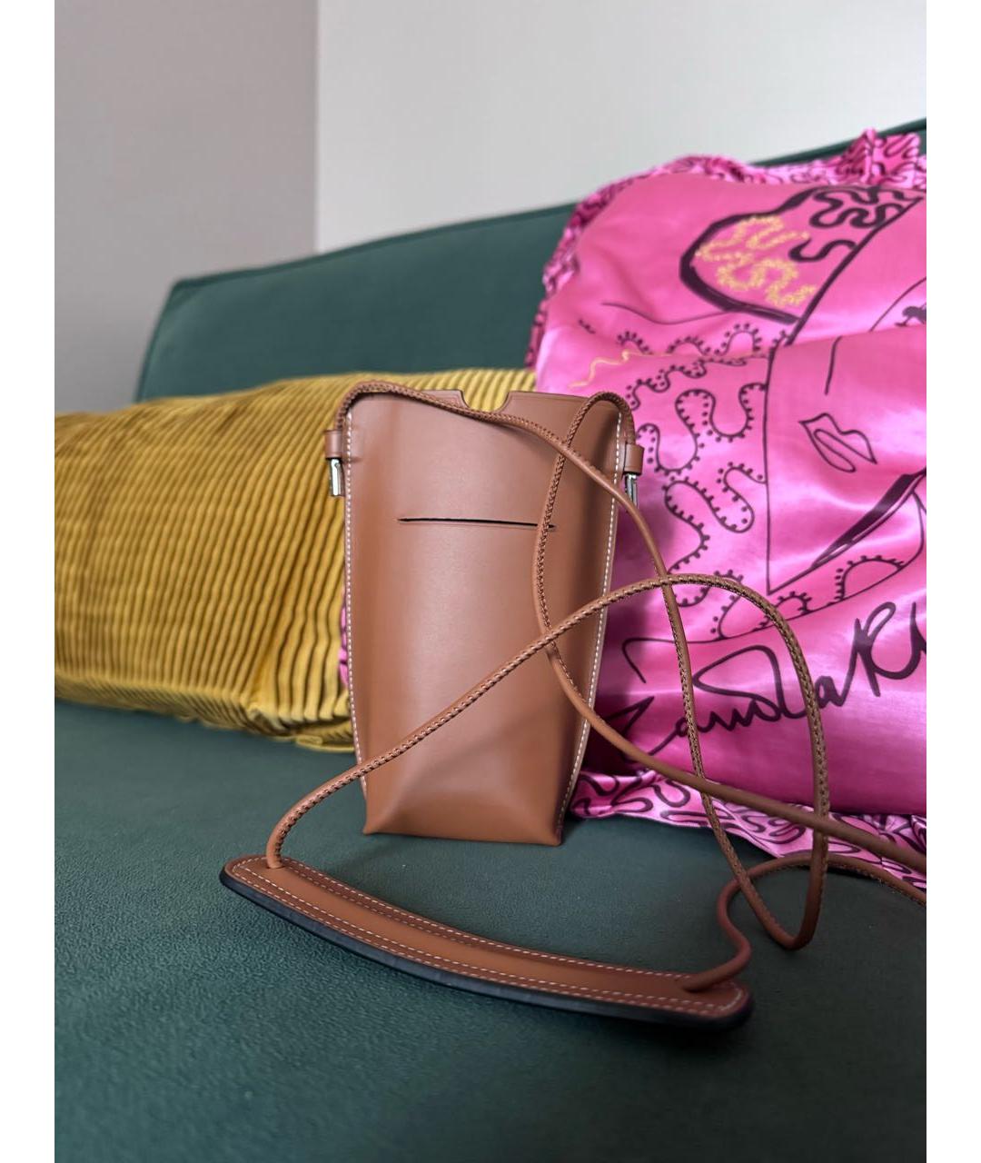LOEWE Коричневая кожаная сумка через плечо, фото 4