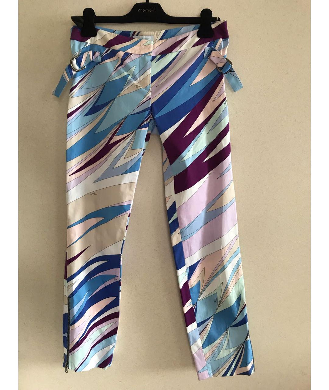 EMILIO PUCCI Мульти хлопко-эластановые брюки узкие, фото 7