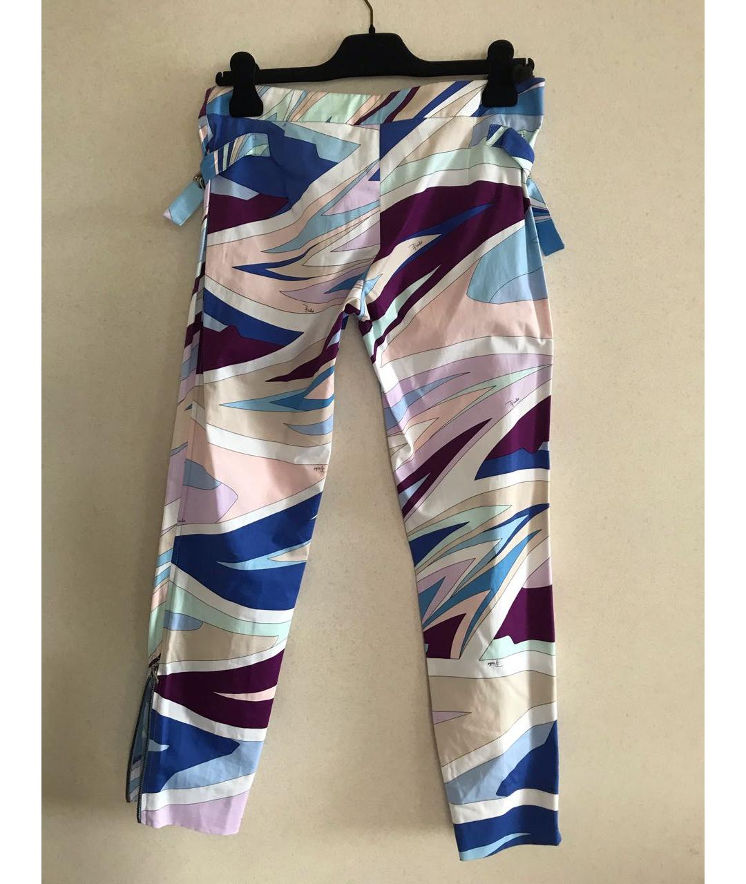 EMILIO PUCCI Мульти хлопко-эластановые брюки узкие, фото 2