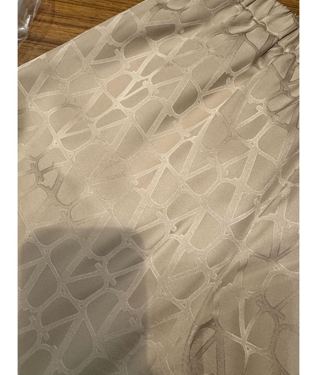 VALENTINO Бежевые шелковые брюки широкие, фото 3
