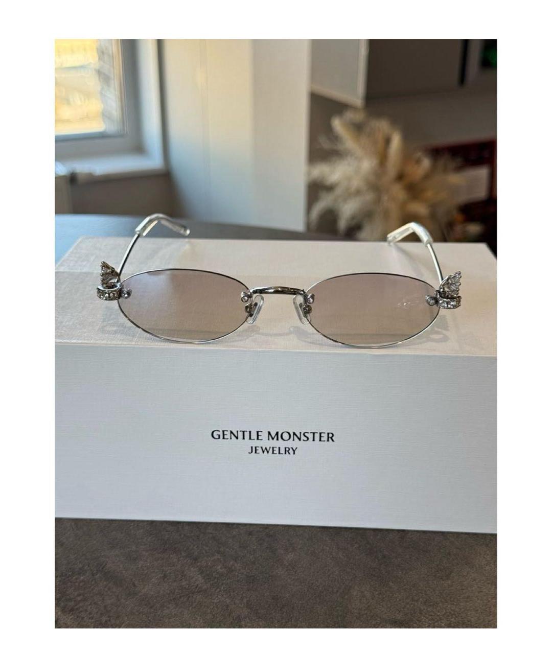 GENTLE MONSTER Серебряные металлические солнцезащитные очки, фото 4