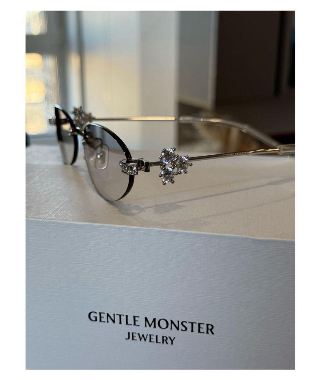 GENTLE MONSTER Серебряные металлические солнцезащитные очки, фото 8