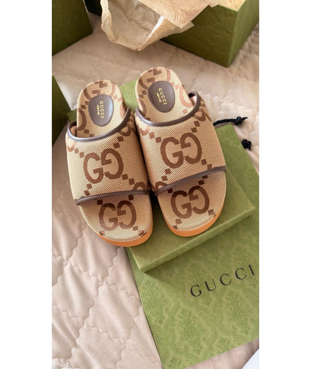 GUCCI Бежевые шлепанцы, фото 2