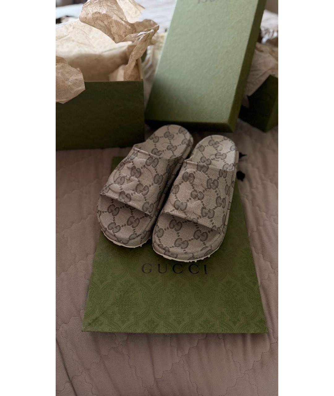 GUCCI Бежевые шлепанцы, фото 2