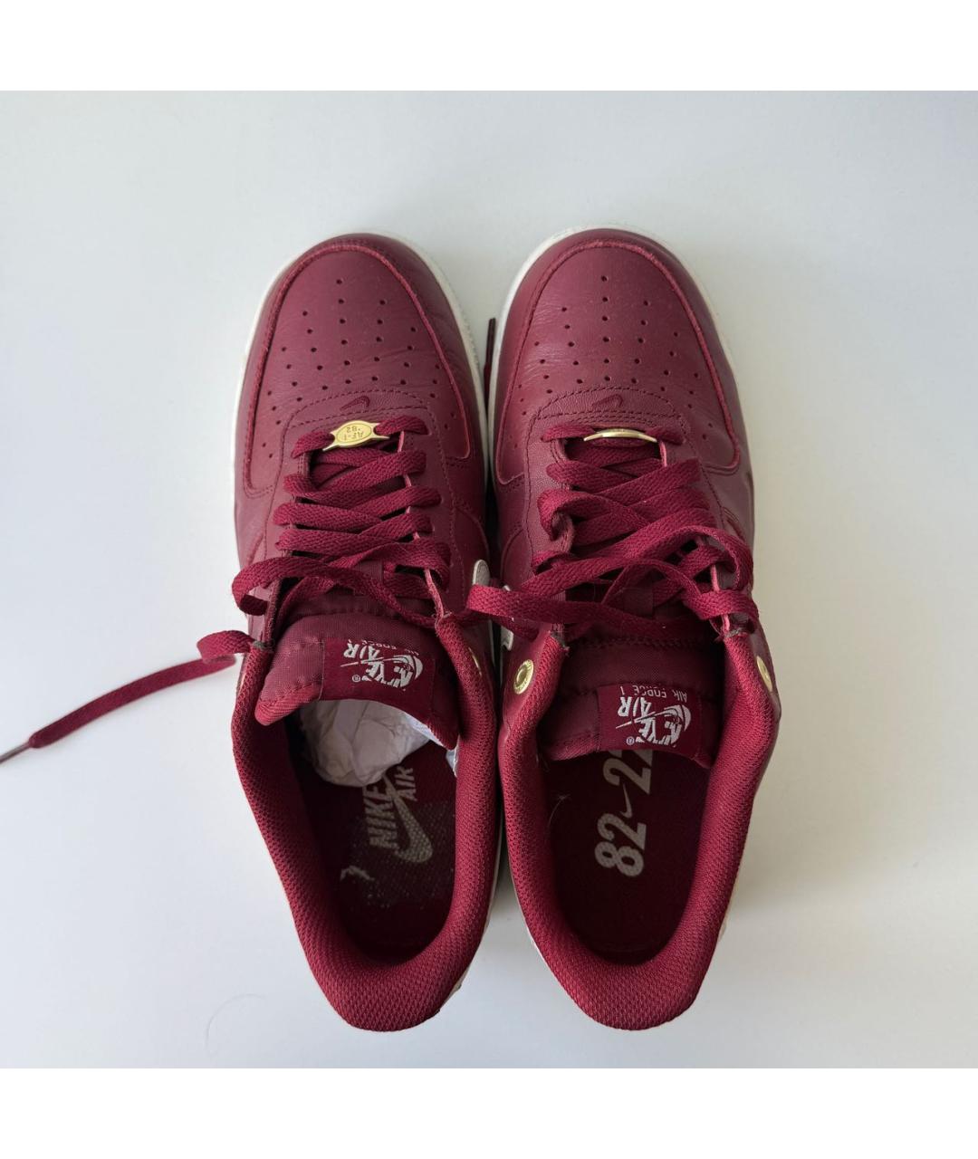 NIKE Бордовые кожаные низкие кроссовки / кеды, фото 3