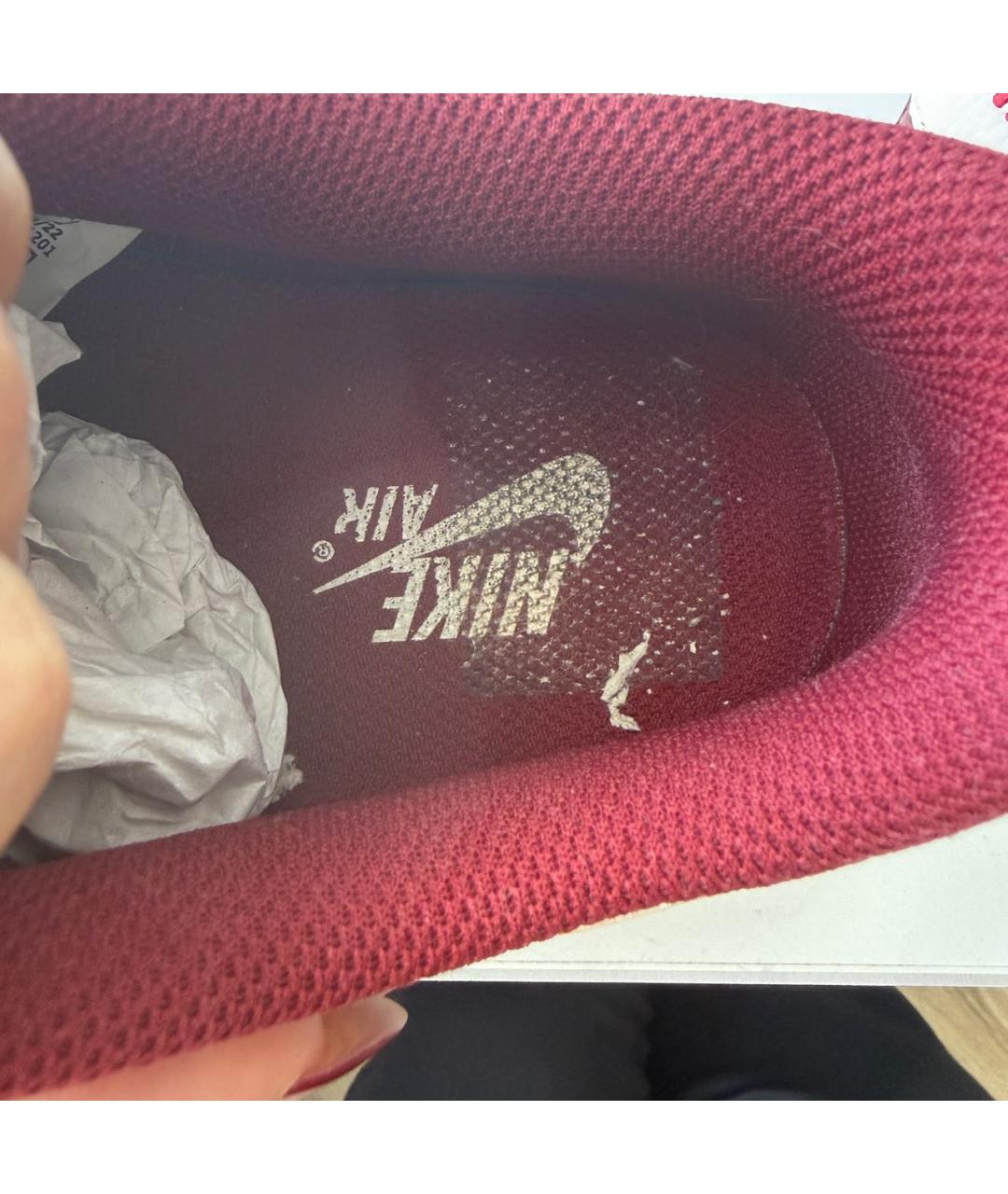 NIKE Бордовые кожаные низкие кроссовки / кеды, фото 5